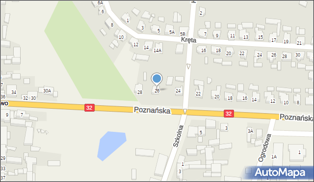 Granowo, Poznańska, 26, mapa Granowo