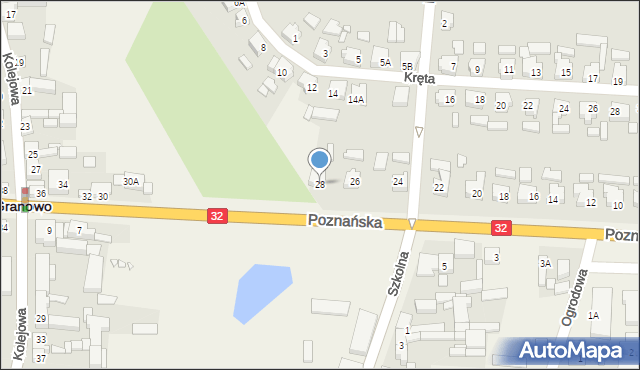 Granowo, Poznańska, 28, mapa Granowo