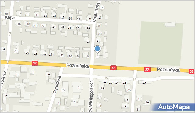 Granowo, Poznańska, 4, mapa Granowo