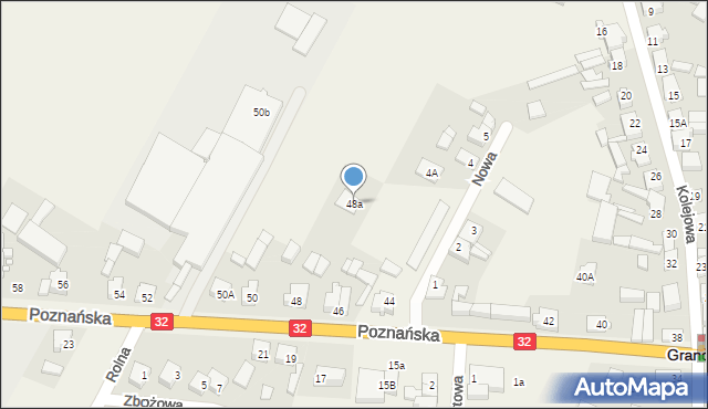 Granowo, Poznańska, 48a, mapa Granowo