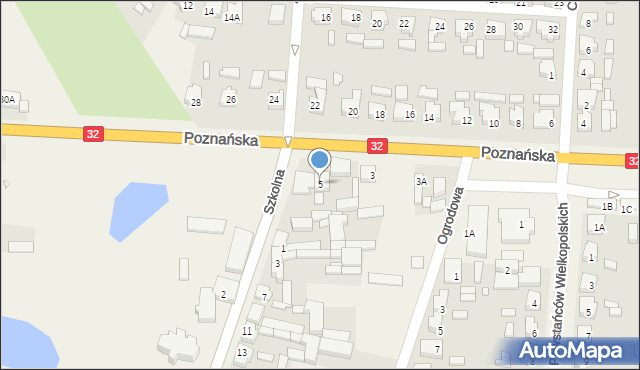 Granowo, Poznańska, 5, mapa Granowo