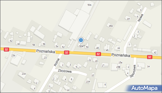 Granowo, Poznańska, 50A, mapa Granowo