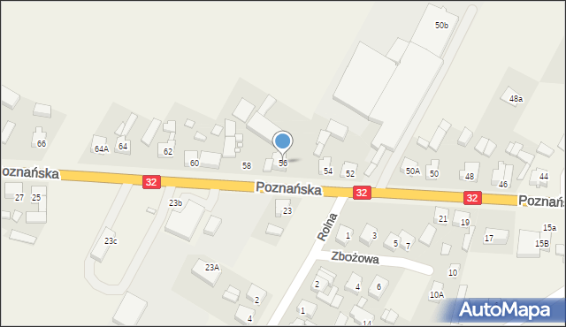 Granowo, Poznańska, 56, mapa Granowo