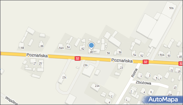 Granowo, Poznańska, 60, mapa Granowo