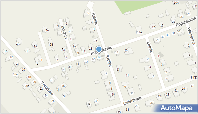 Grębocin, Poprzeczna, 14, mapa Grębocin
