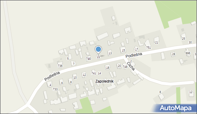 Grębów, Podleśna, 11, mapa Grębów