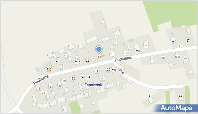 Grębów, Podleśna, 13, mapa Grębów