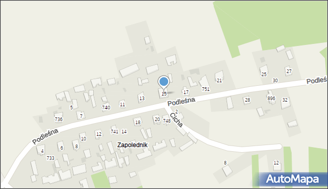 Grębów, Podleśna, 15, mapa Grębów