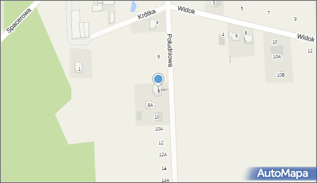 Gręzów, Południowa, 8, mapa Gręzów