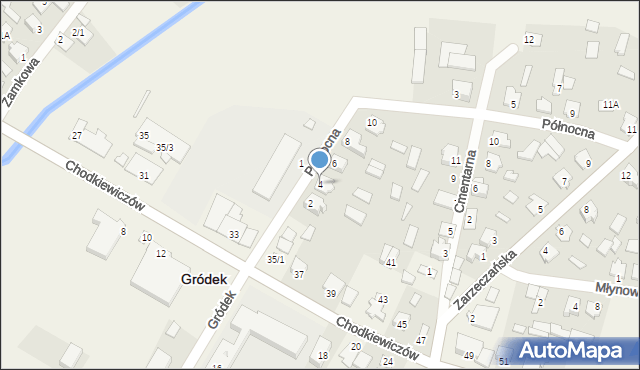 Gródek, Północna, 4, mapa Gródek