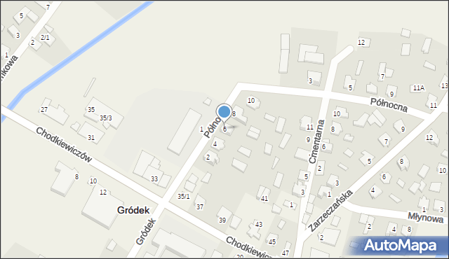 Gródek, Północna, 6, mapa Gródek