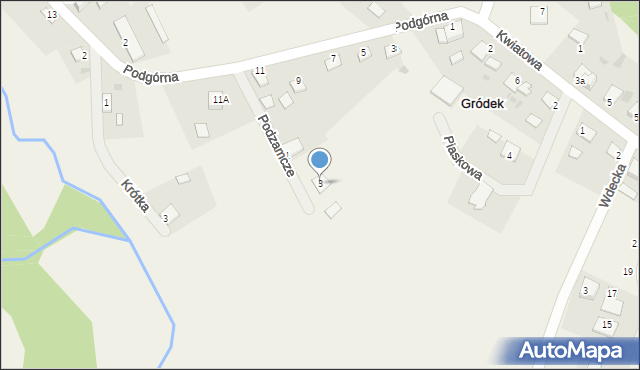 Gródek, Podzamcze, 3, mapa Gródek