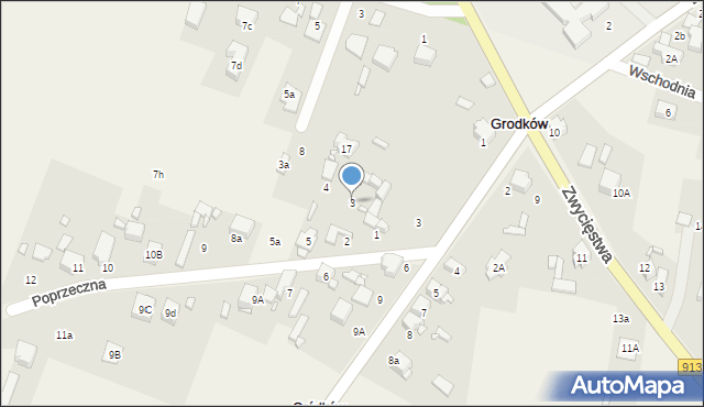 Grodków, Poprzeczna, 3, mapa Grodków