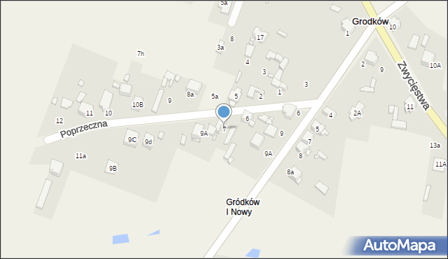 Grodków, Poprzeczna, 7, mapa Grodków