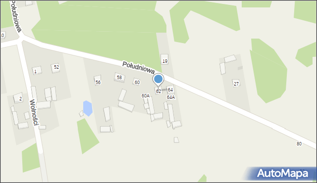 Grodzisk, Południowa, 62, mapa Grodzisk