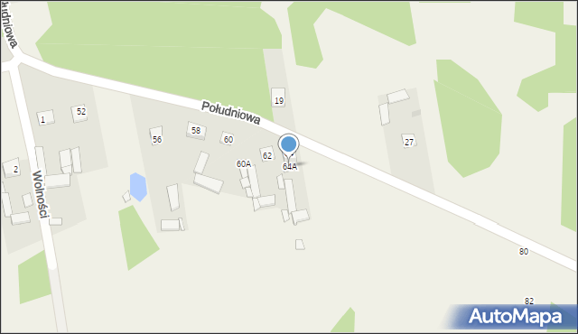 Grodzisk, Południowa, 64A, mapa Grodzisk