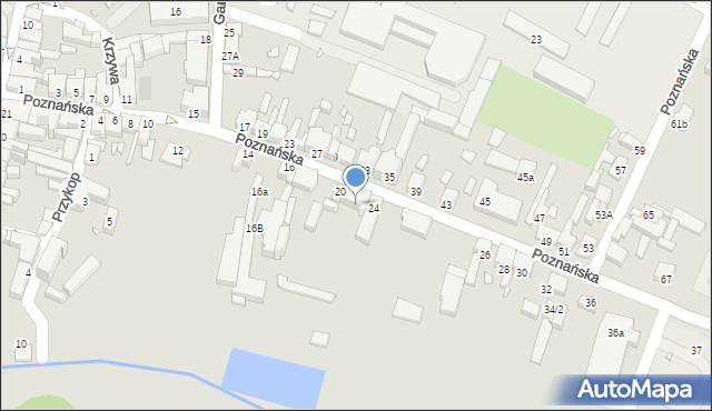 Grodzisk Wielkopolski, Poznańska, 22, mapa Grodzisk Wielkopolski