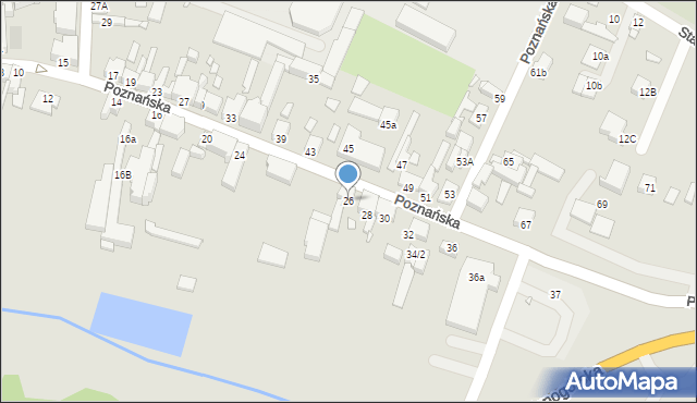 Grodzisk Wielkopolski, Poznańska, 26, mapa Grodzisk Wielkopolski