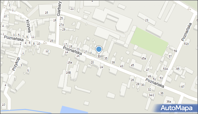 Grodzisk Wielkopolski, Poznańska, 33, mapa Grodzisk Wielkopolski