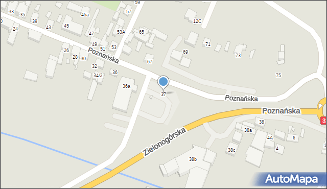 Grodzisk Wielkopolski, Poznańska, 37, mapa Grodzisk Wielkopolski