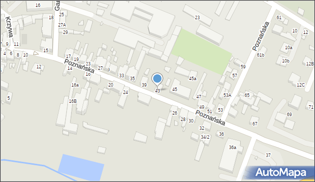 Grodzisk Wielkopolski, Poznańska, 43, mapa Grodzisk Wielkopolski