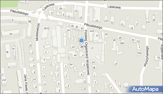 Grójec, Polskiej Organizacji Wojskowej, 2B, mapa Grójec