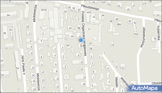 Grójec, Polskiej Organizacji Wojskowej, 6, mapa Grójec