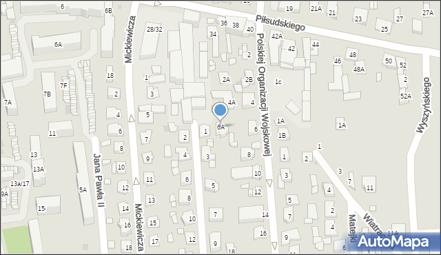 Grójec, Polskiej Organizacji Wojskowej, 6A, mapa Grójec