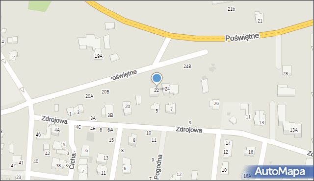 Grójec, Poświętne, 22, mapa Grójec