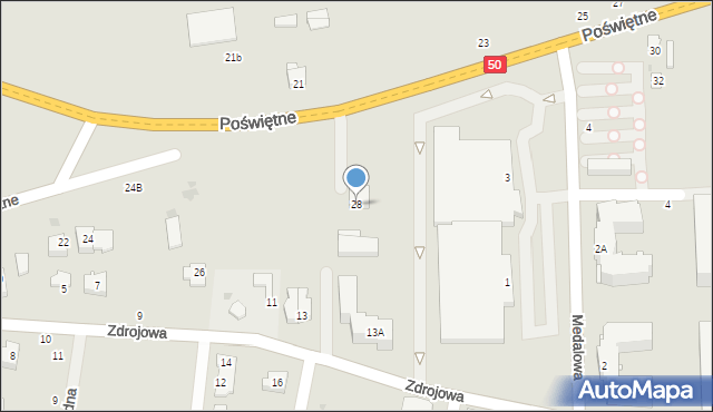 Grójec, Poświętne, 28, mapa Grójec