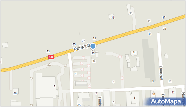 Grójec, Poświętne, 30, mapa Grójec