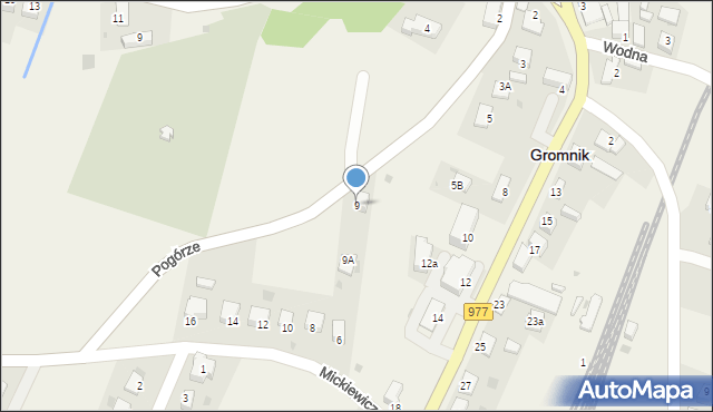 Gromnik, Pogórze, 9, mapa Gromnik