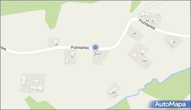 Gromnik, Poźnianka, 27, mapa Gromnik