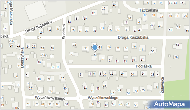 Grudziądz, Podlaska, 5, mapa Grudziądza