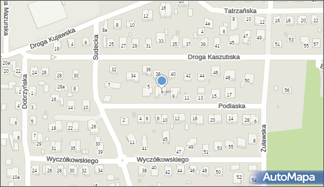 Grudziądz, Podlaska, 7, mapa Grudziądza