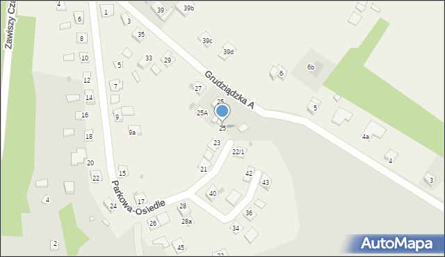 Grudziądz, Poniatowskiego, 25, mapa Grudziądza