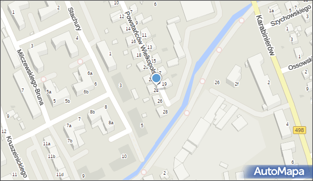 Grudziądz, Powstańców Wielkopolskich, 24, mapa Grudziądza