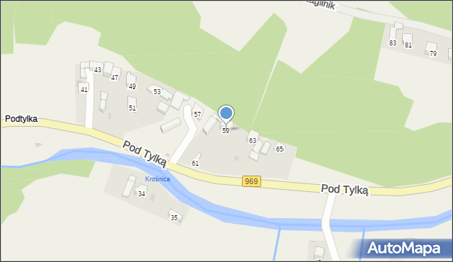 Grywałd, Pod Tylką, 59, mapa Grywałd