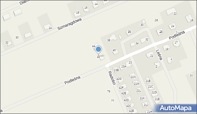 Grzędzice, Podleśna, 42, mapa Grzędzice