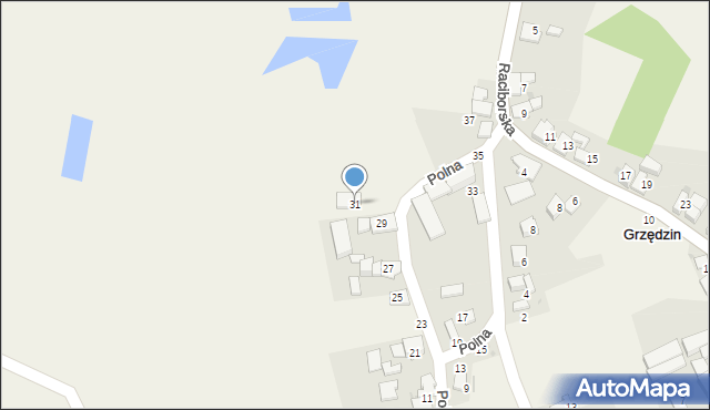 Grzędzin, Polna, 31, mapa Grzędzin