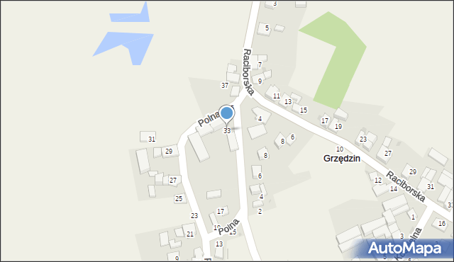 Grzędzin, Polna, 33, mapa Grzędzin