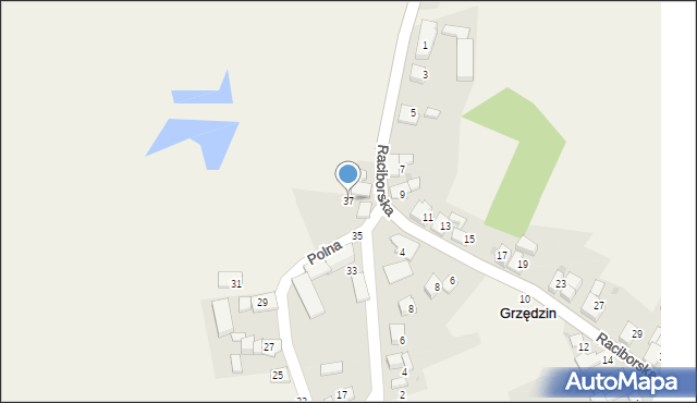 Grzędzin, Polna, 37, mapa Grzędzin