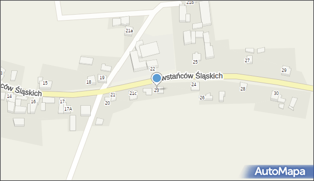 Grzegorzowice, Powstańców Śląskich, 23, mapa Grzegorzowice