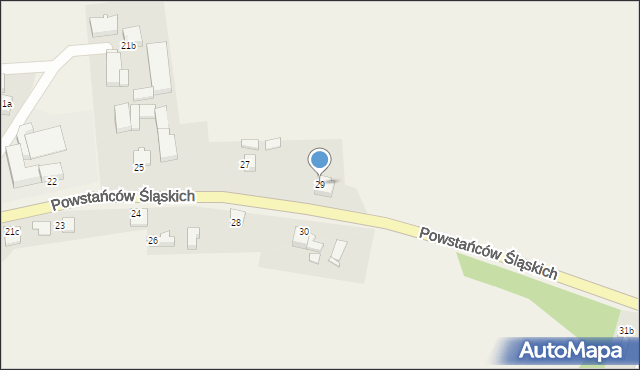 Grzegorzowice, Powstańców Śląskich, 29, mapa Grzegorzowice