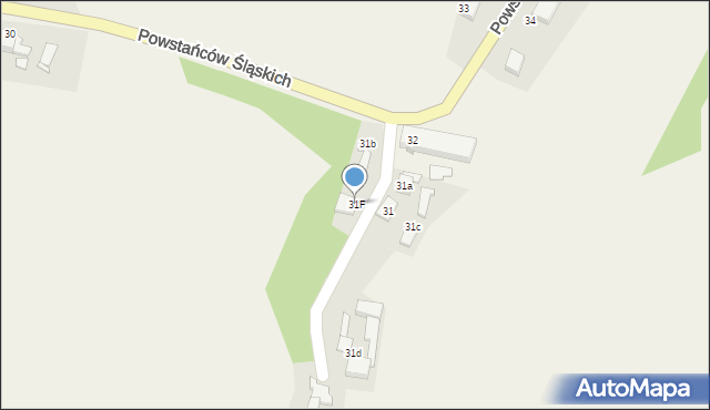 Grzegorzowice, Powstańców Śląskich, 31F, mapa Grzegorzowice