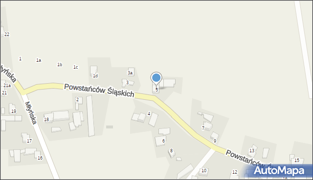 Grzegorzowice, Powstańców Śląskich, 5, mapa Grzegorzowice