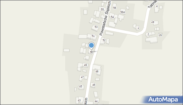 Grzegorzowice, Powstańców Śląskich, 50, mapa Grzegorzowice