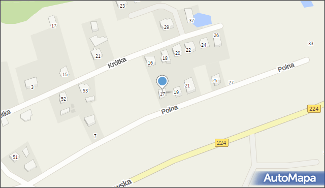 Grzybno, Polna, 17, mapa Grzybno