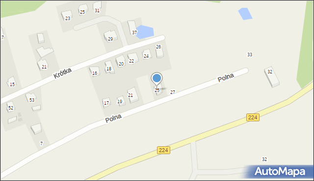 Grzybno, Polna, 25, mapa Grzybno