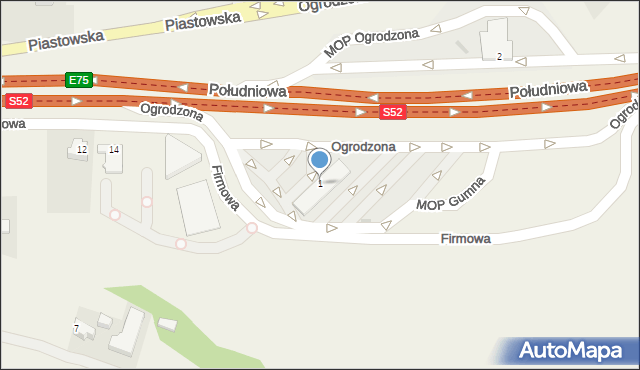 Gumna, Południowa, 1, mapa Gumna